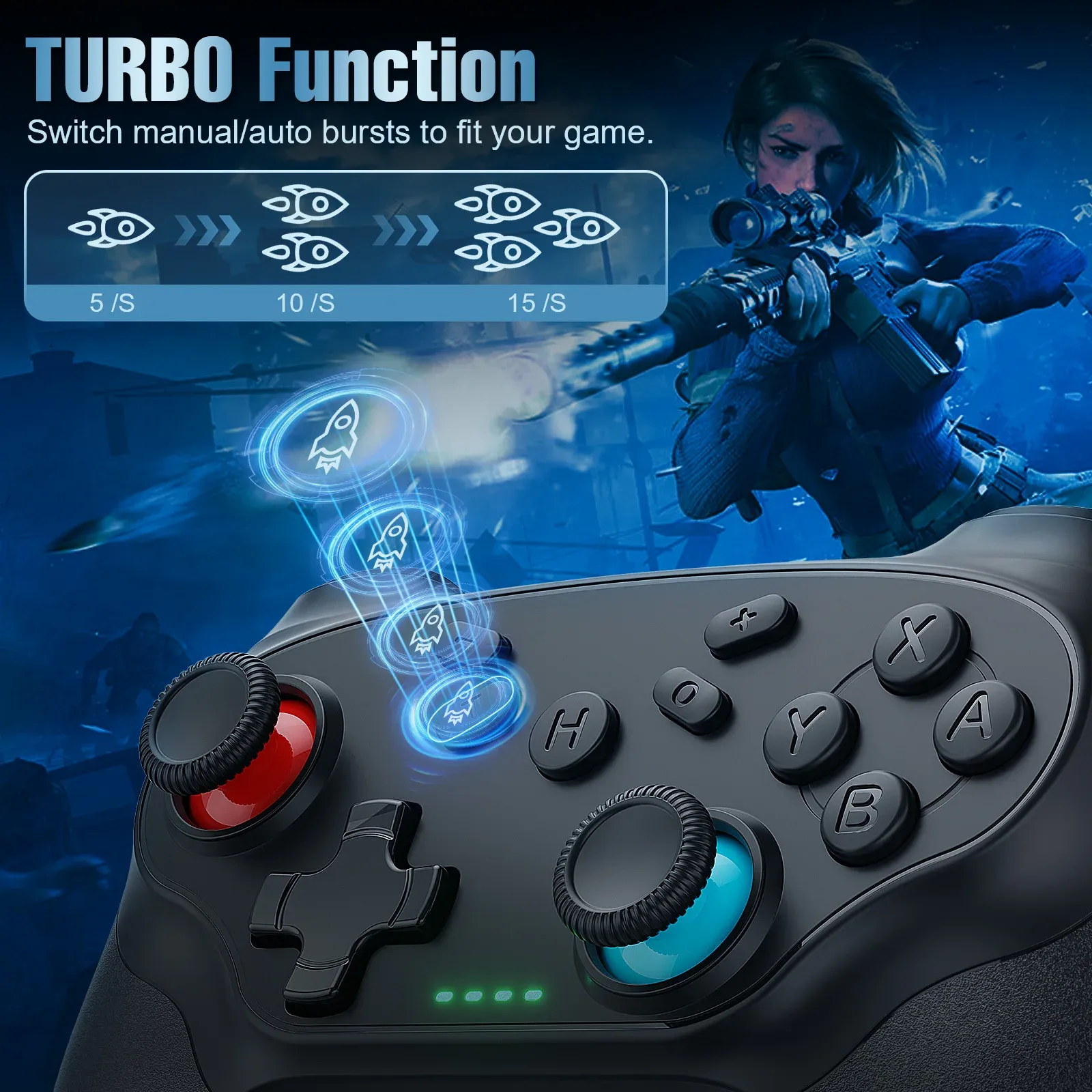 Détail de la manette de jeu