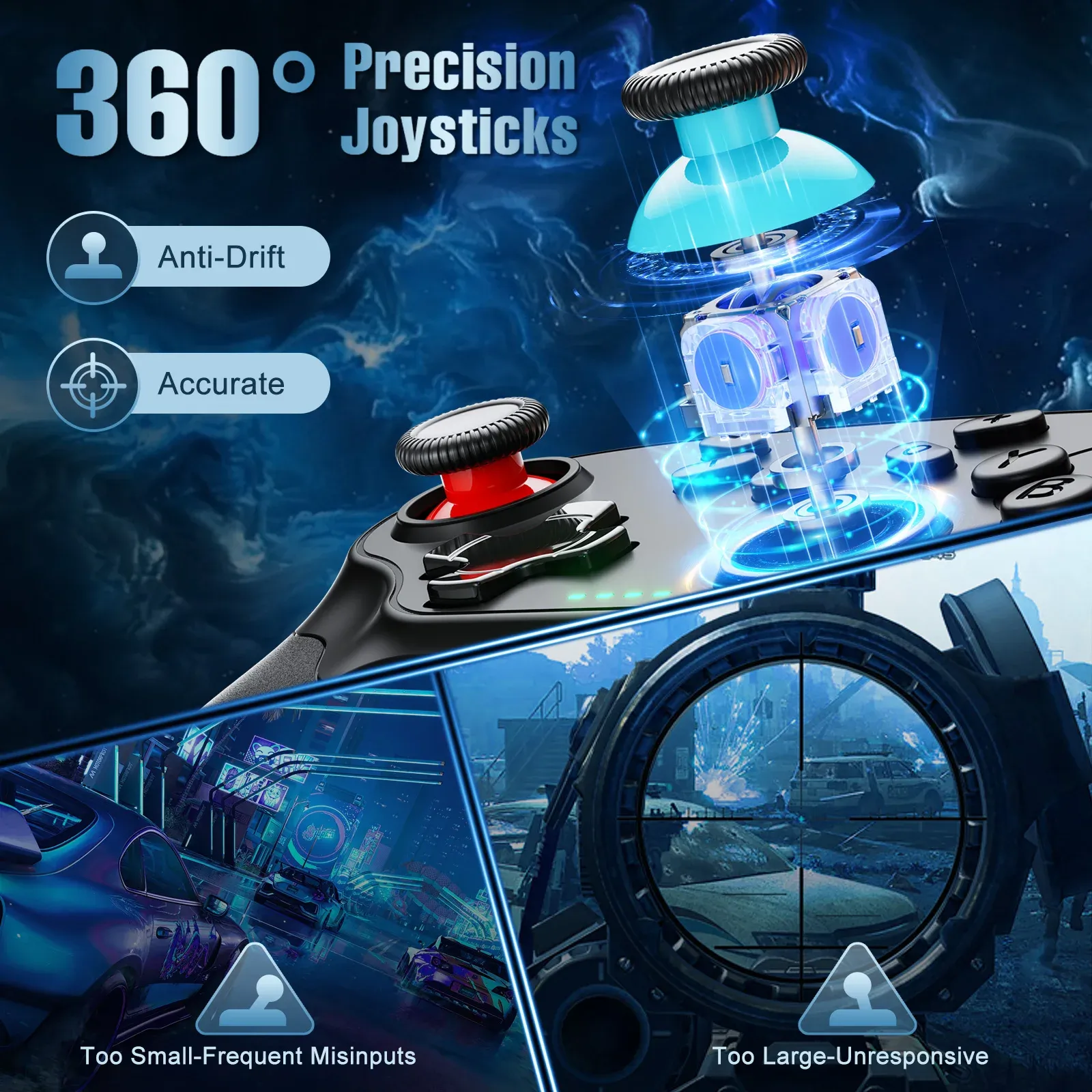 Boutons et joysticks analogiques
