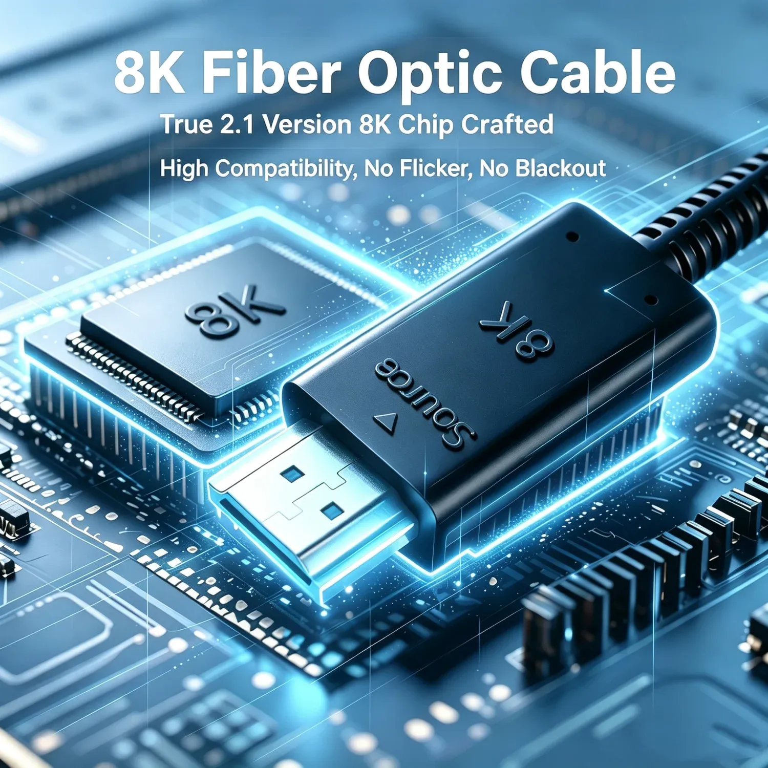Câble HDMI 2.1 à fibre optique active 8K 60 Hz et 4K 120 Hz, 48 Gbps (5 m, 10 m, 15 m, 20 m, 30 m) 3