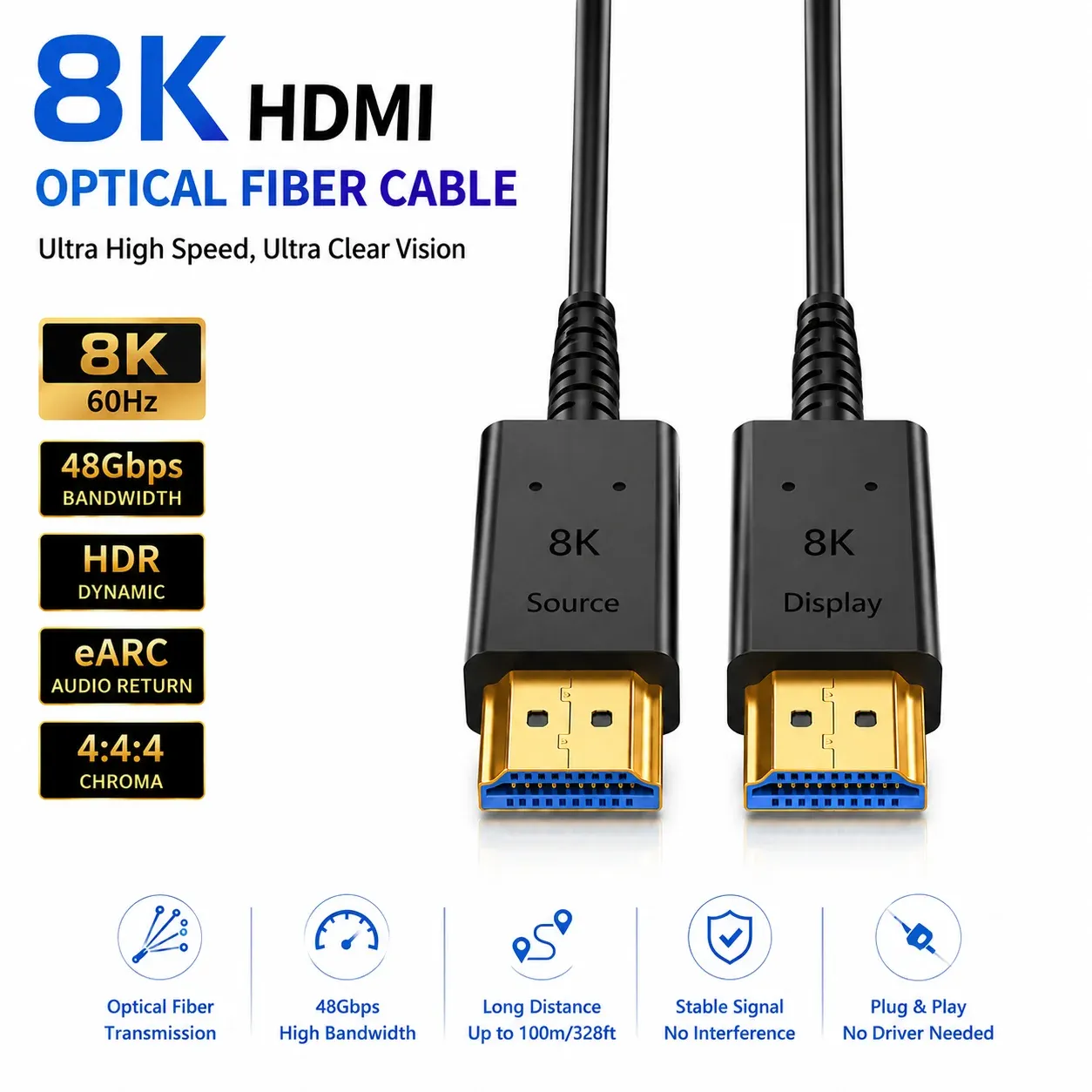 Vue d'ensemble du câble HDMI à fibre optique