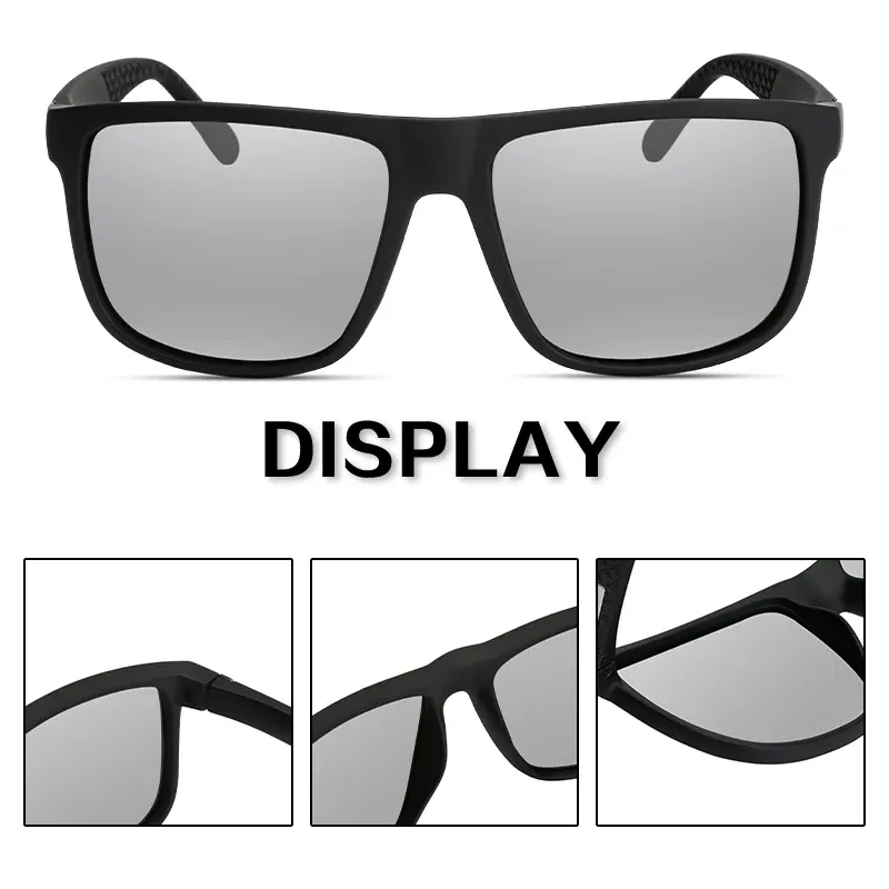 Lunettes de soleil carrées polarisées UV400, style vintage, pour le cyclisme, la conduite et les voyages 4