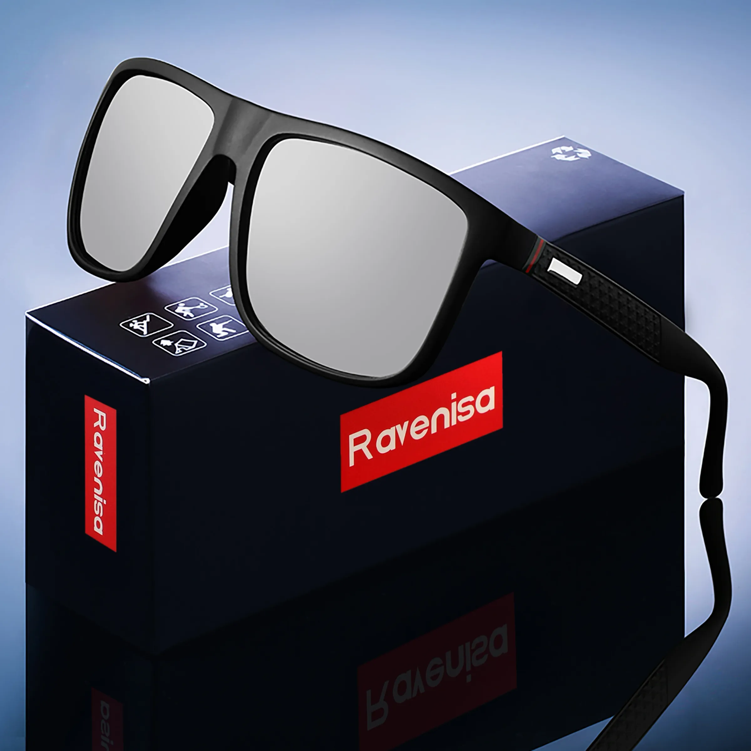 Lunettes de soleil carrées polarisées UV400, style vintage, pour le cyclisme, la conduite et les voyages 7