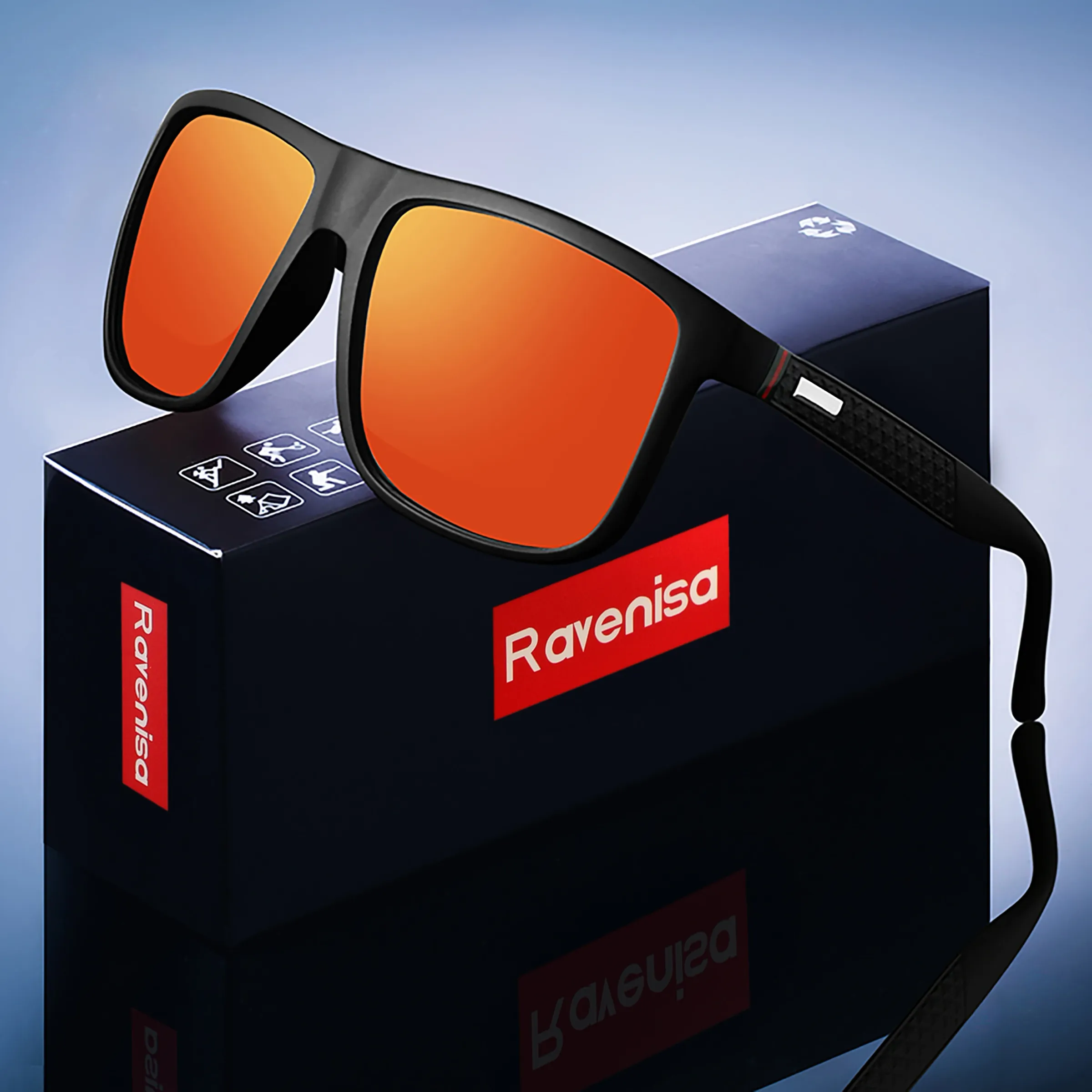 Lunettes de soleil carrées polarisées UV400, style vintage, pour le cyclisme, la conduite et les voyages 8