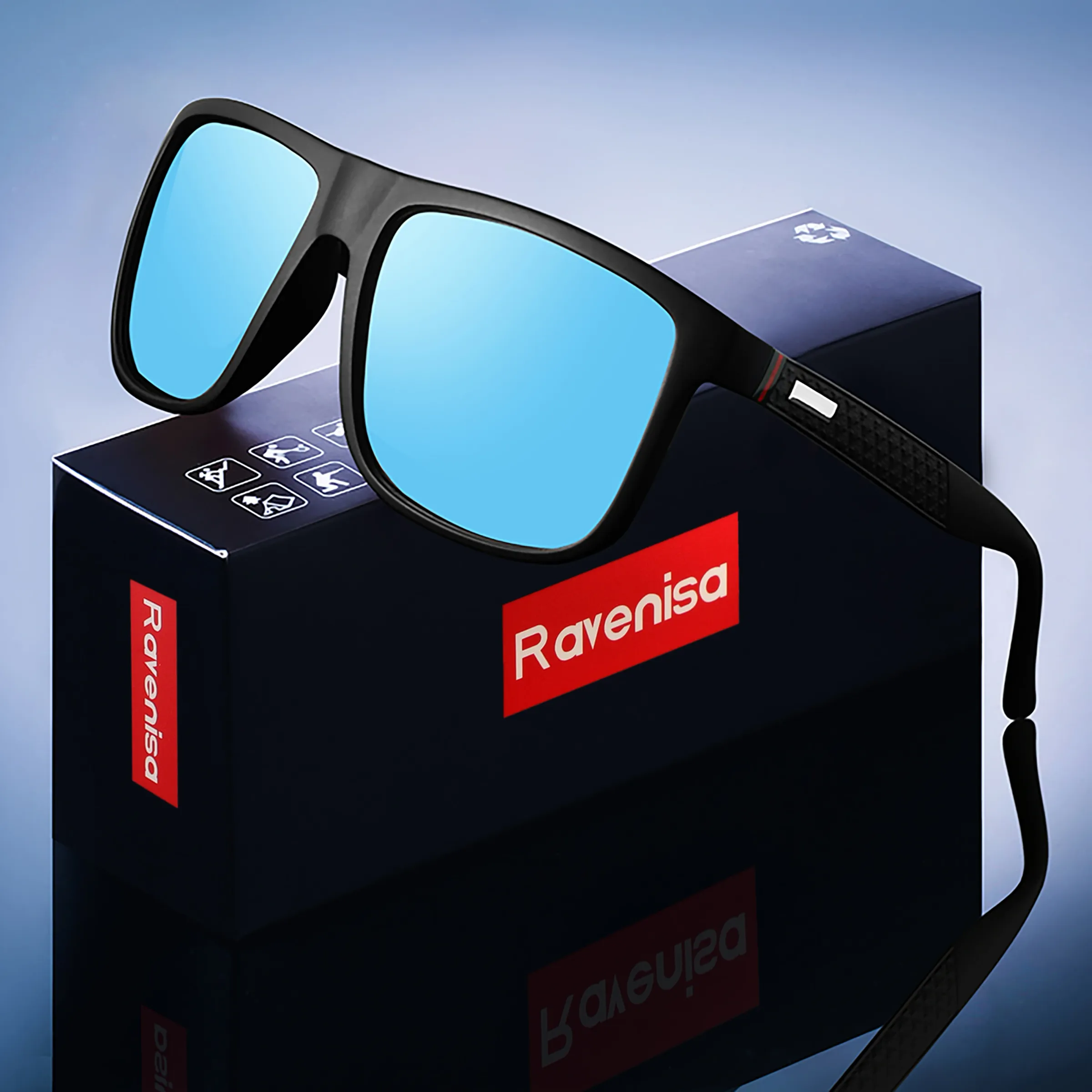 Lunettes de soleil carrées polarisées UV400, style vintage, pour le cyclisme, la conduite et les voyages 9