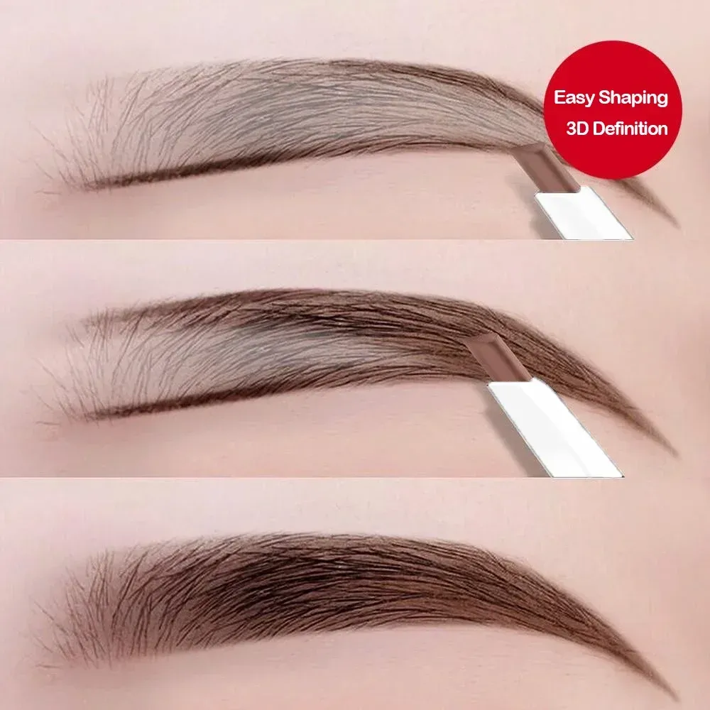 Crayon à sourcils double extrémité, finition naturelle