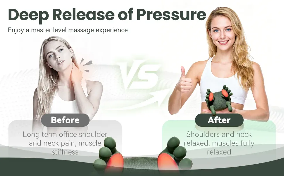 Gros plan sur les têtes de massage shiatsu
