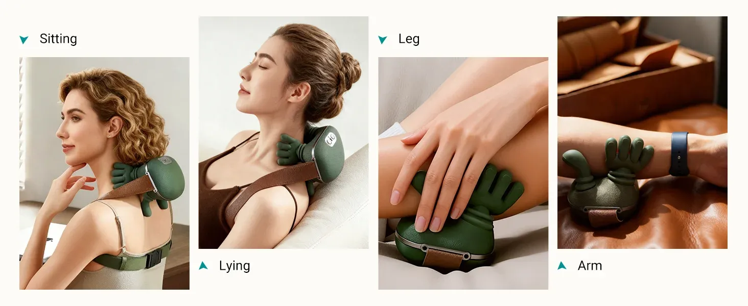 Masseur cervical et d'épaules sous différents angles