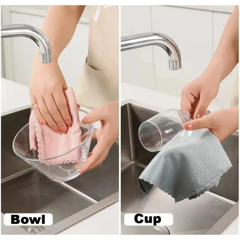Lot de 10 ou 20 chiffons de nettoyage en microfibre sans peluches et réutilisables, pour vitres, voiture, cuisine et miroirs 6