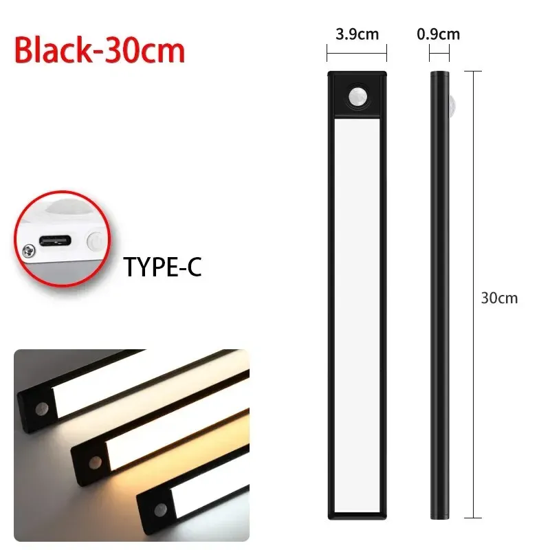 Veilleuse LED sans fil à détecteur de mouvement, rechargeable par USB, pour sous-meuble, cuisine, chambre et armoire 13