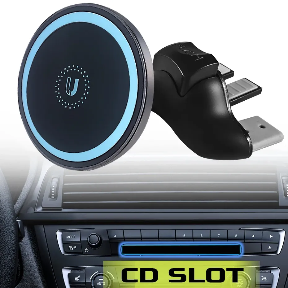 Support magnétique universel pour téléphone portable à fixer sur fente CD de voiture, compatible iPhone