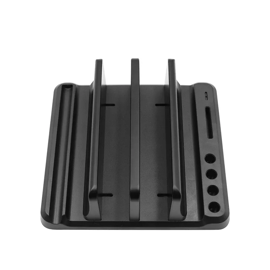 Support vertical pour ordinateur portable en plastique, compatible tablette, MacBook et téléphone, station d'accueil réglable, gain de place 7