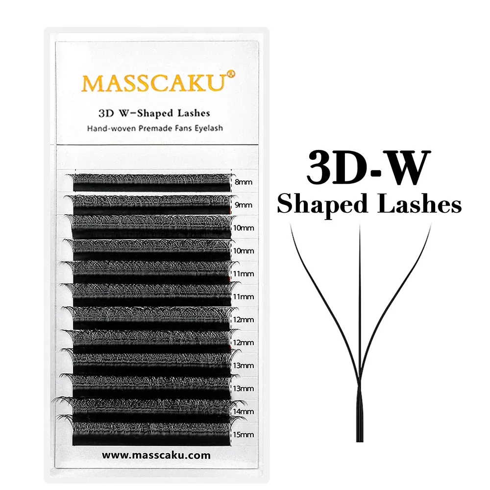 MASSCAKU Cils en vison synthétique préfabriqués, courbure C/D, volume 6D à 10D, style W, en vrac, cils individuels moelleux faciles à choisir 8