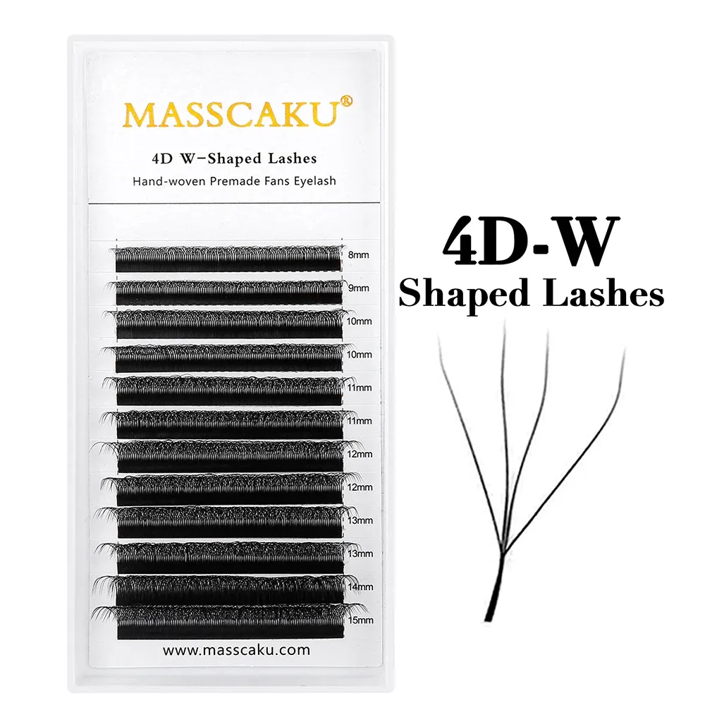 MASSCAKU Cils en vison synthétique préfabriqués, courbure C/D, volume 6D à 10D, style W, en vrac, cils individuels moelleux faciles à choisir 9
