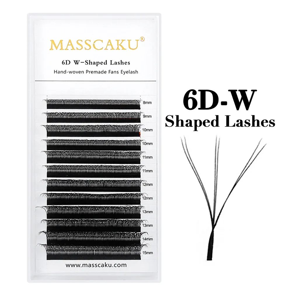 MASSCAKU Cils en vison synthétique préfabriqués, courbure C/D, volume 6D à 10D, style W, en vrac, cils individuels moelleux faciles à choisir 13