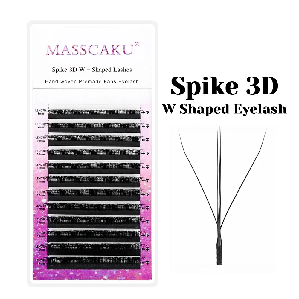 MASSCAKU Cils en vison synthétique préfabriqués, courbure C/D, volume 6D à 10D, style W, en vrac, cils individuels moelleux faciles à choisir 17