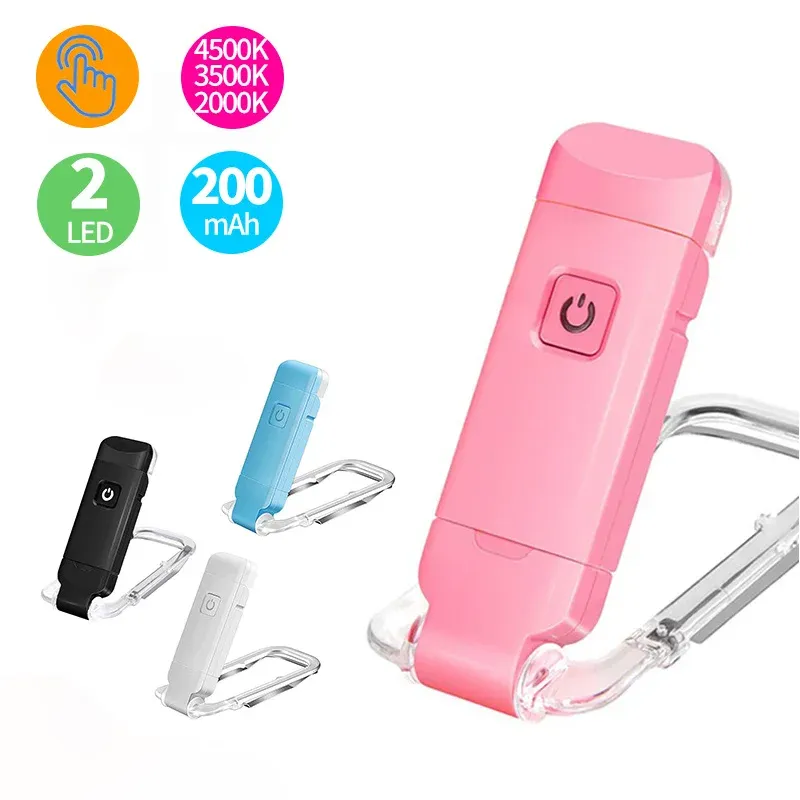 Lampe de lecture LED rechargeable USB à pince, portable, protection des yeux