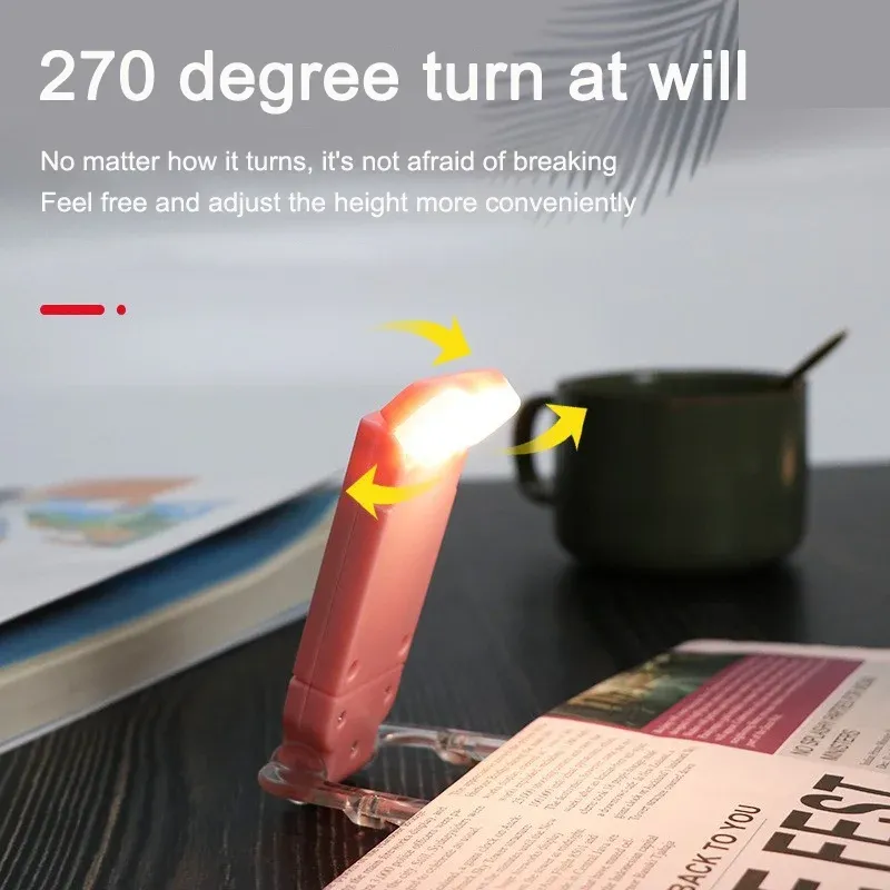 Lampe de lecture LED rechargeable USB à pince, portable, protection des yeux 3