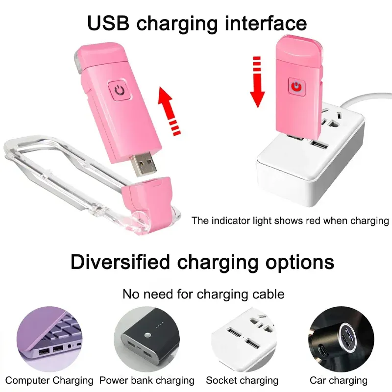 Lampe de lecture LED rechargeable USB à pince, portable, protection des yeux 4