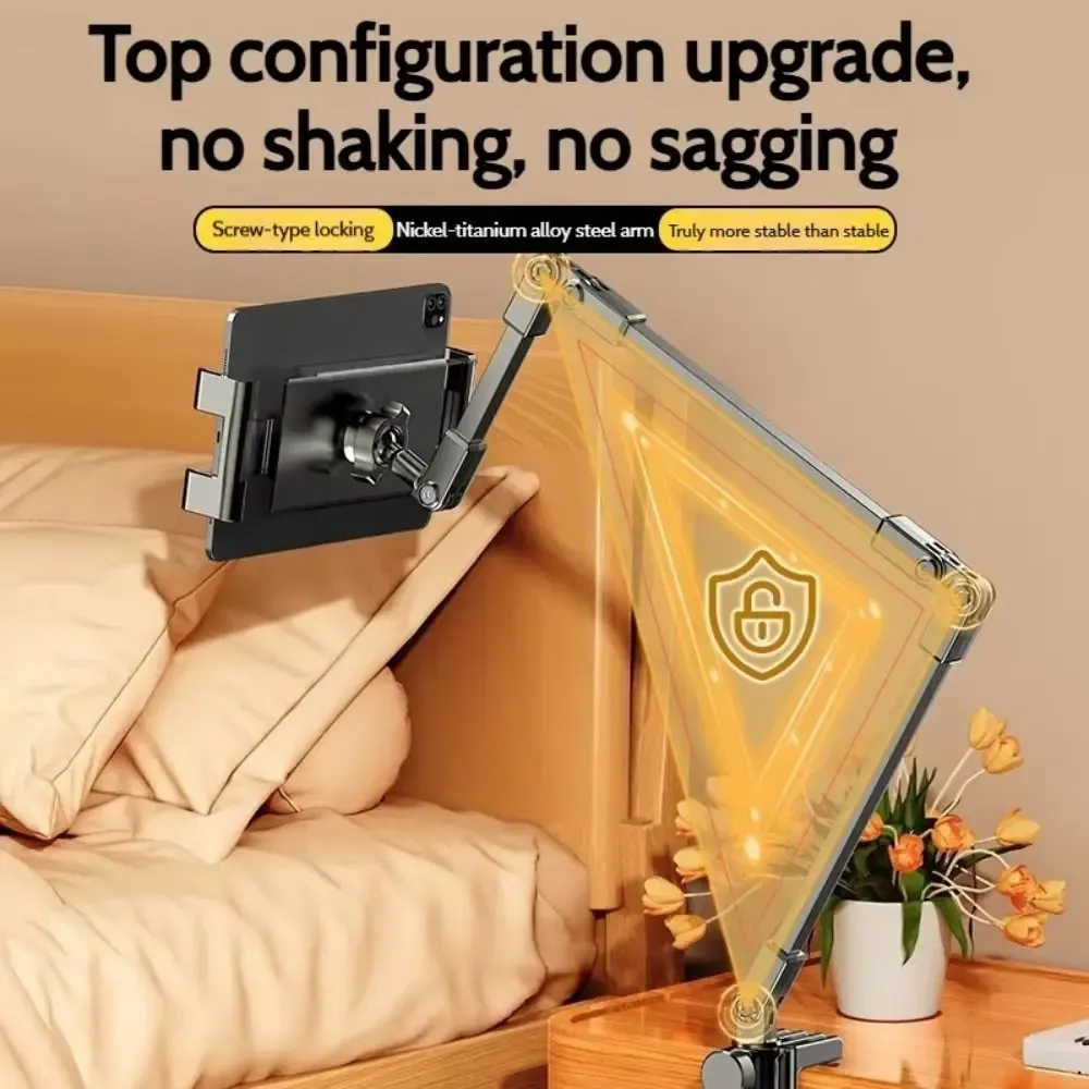 Support de tablette réglable et pliable à 3 sections pour téléphone et tablette de 5 à 12 pouces, compatible iPad Pro, iPad mini et Xiaomi 3