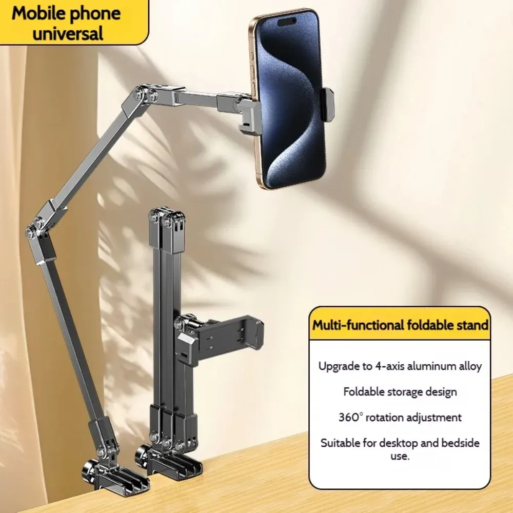Support de tablette réglable et pliable à 3 sections pour téléphone et tablette de 5 à 12 pouces, compatible iPad Pro, iPad mini et Xiaomi 8