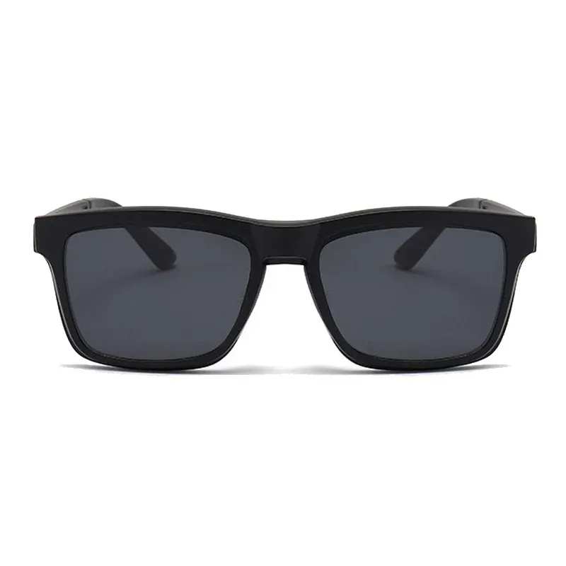 Lunettes de soleil polarisées carrées pour hommes avec clip magnétique 5 lentilles, monture TR90 grise 3