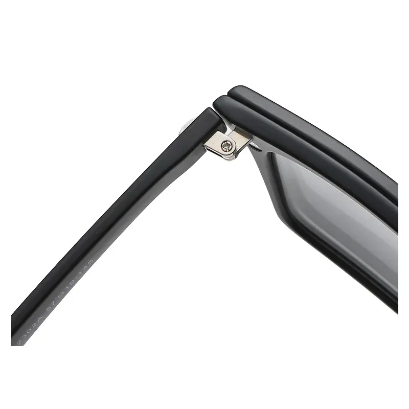 Lunettes de soleil polarisées carrées pour hommes avec clip magnétique 5 lentilles, monture TR90 grise 6