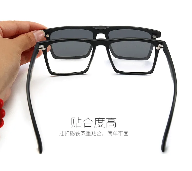 Lunettes carrées polarisées, vue de profil