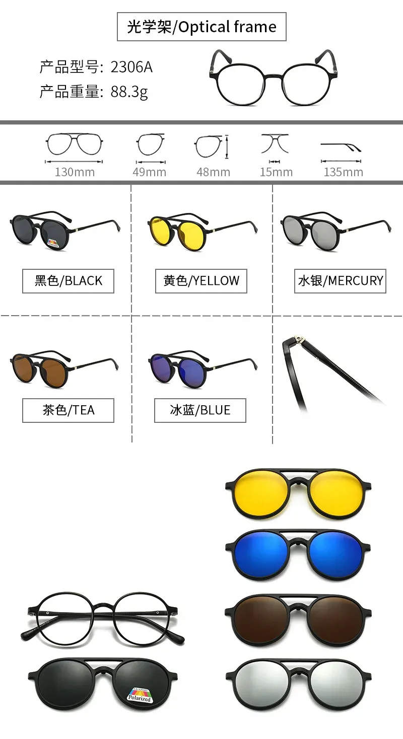 Lunettes carrées polarisées, mise en valeur