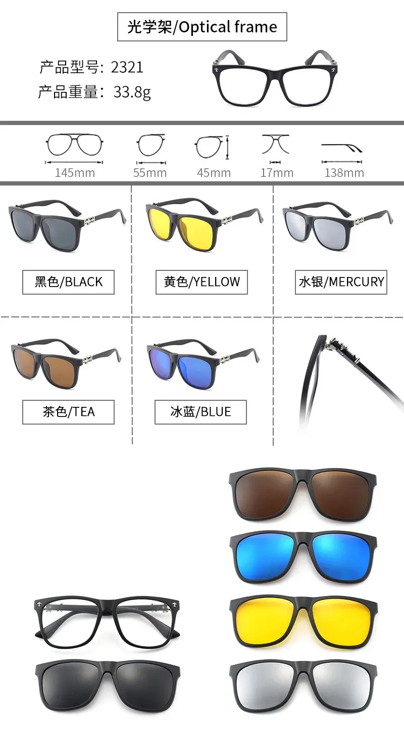 Lunettes carrées polarisées, vue rapprochée