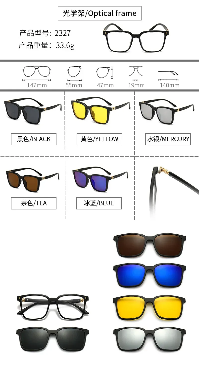 Lunettes carrées polarisées, présentation finale