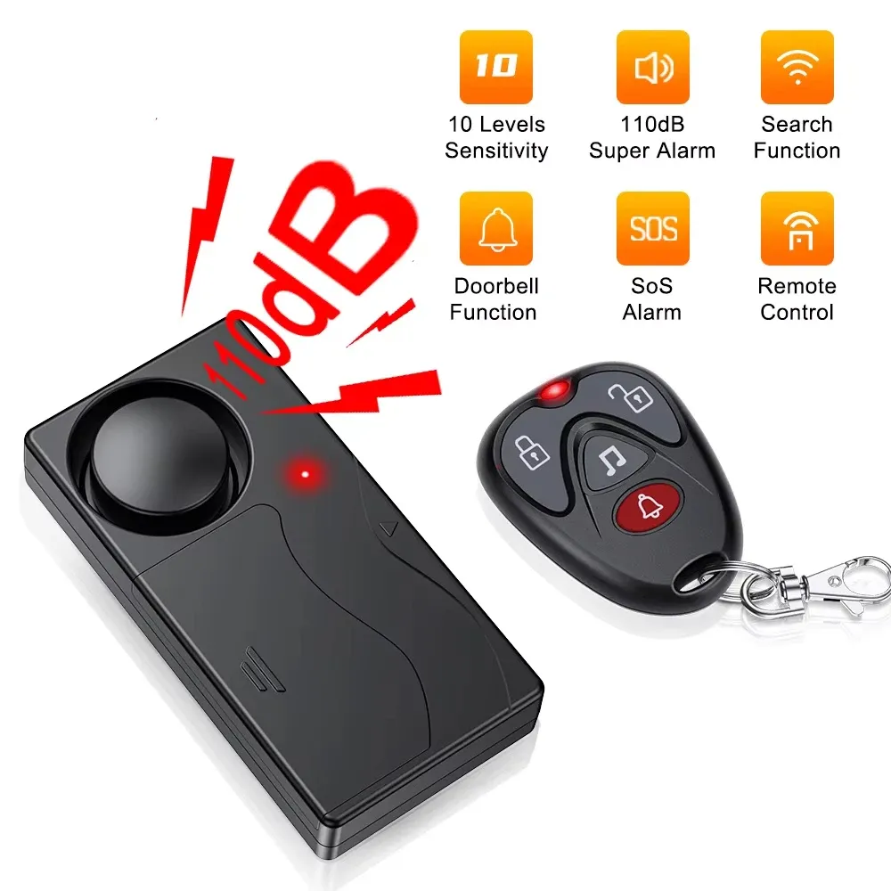 Awapow – Alarme antivol sans fil pour porte et fenêtre, capteur de vibrations, télécommande 110 dB 7