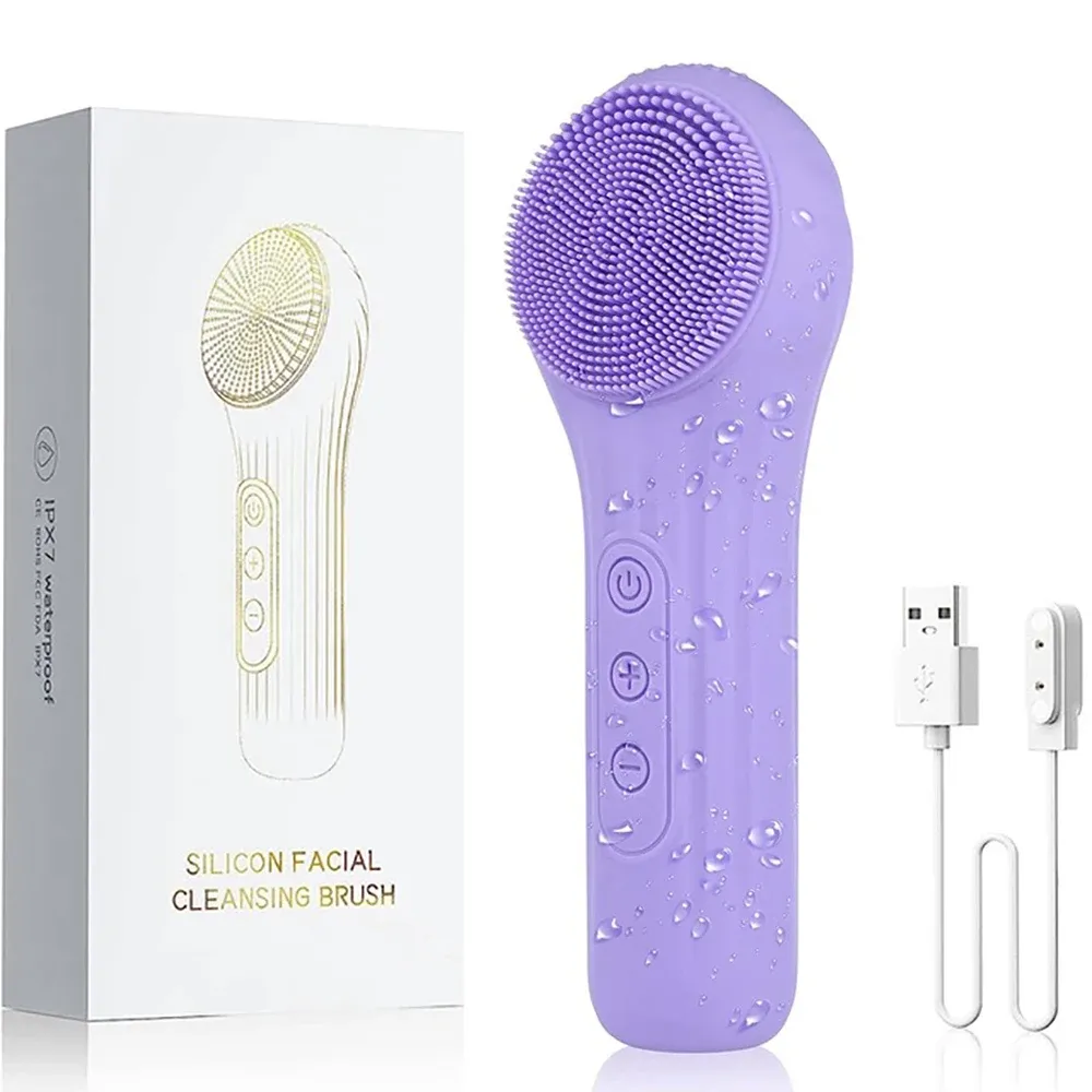 Brosse nettoyante sonique pour le visage étanche, rechargeable, exfoliante et vibrante, pour un nettoyage en profondeur, outil de soin de la peau 7