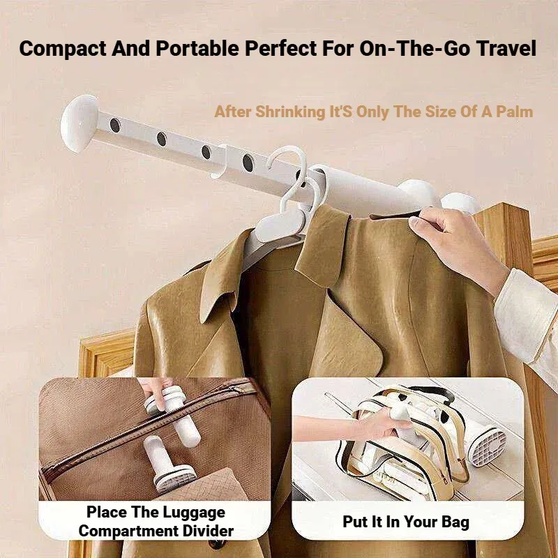 Séchoir à linge rétractable et pliable, idéal pour balcon, sans perçage, fixation par pression, parfait pour les voyages et les déplacements professionnels. 3