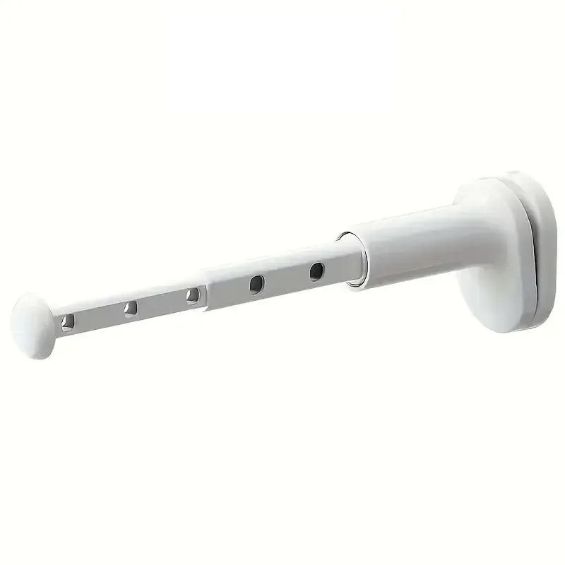 Séchoir à linge rétractable et pliable, idéal pour balcon, sans perçage, fixation par pression, parfait pour les voyages et les déplacements professionnels. 6