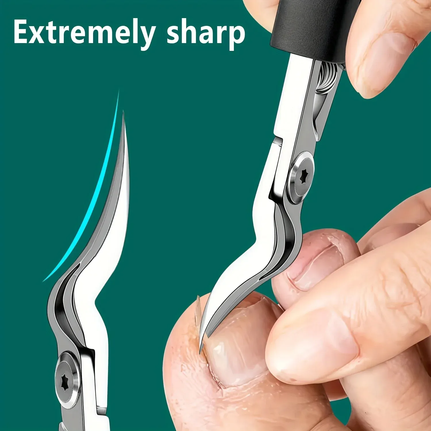 Coupe-ongles professionnel KHTO en acier robuste à lame dentelée, pour ongles épais et incarnés, pour hommes et femmes - Image 1