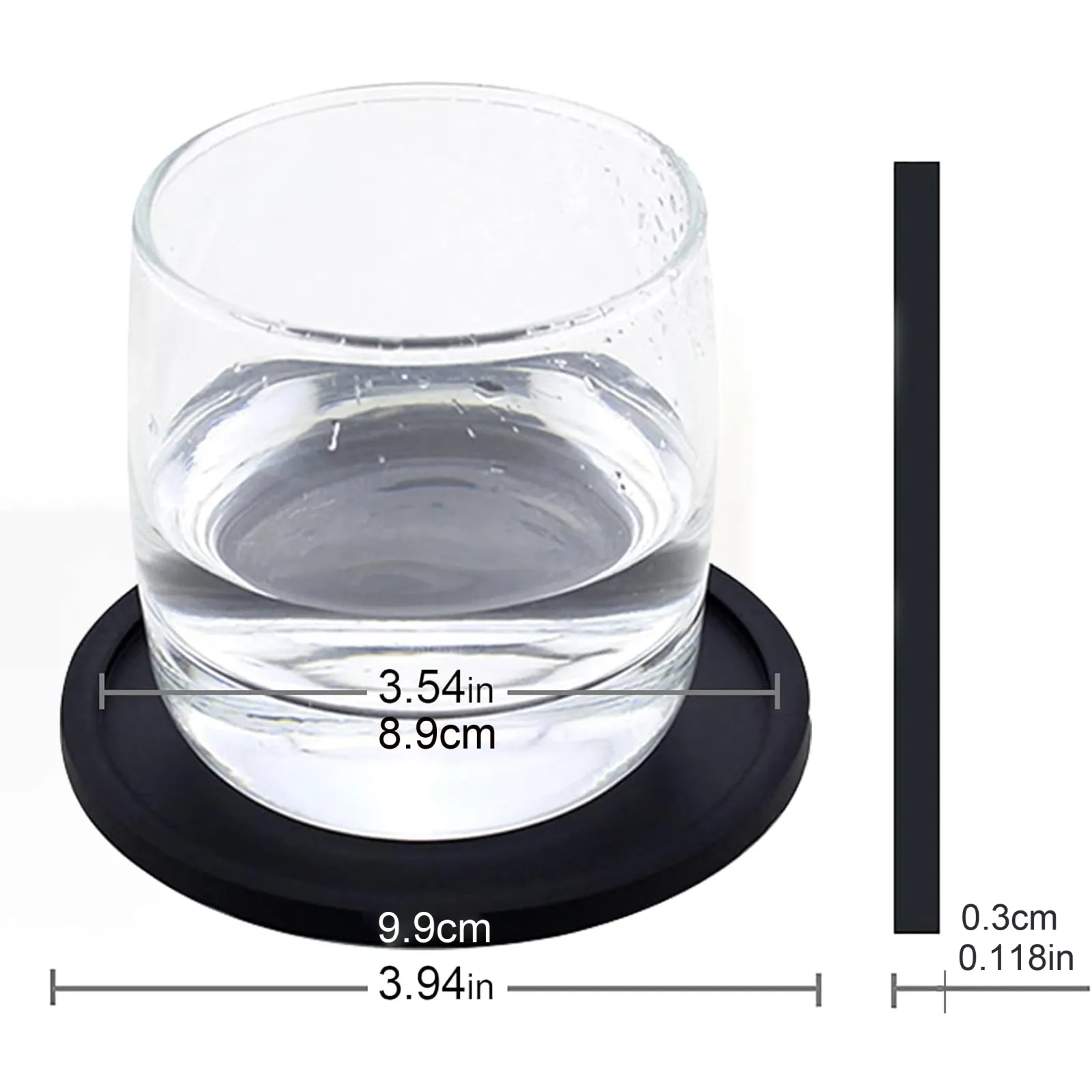 Détail des sous-verres en silicone