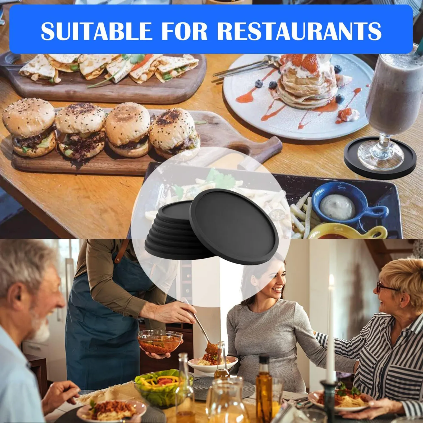 Sous-verres en silicone dans une ambiance conviviale