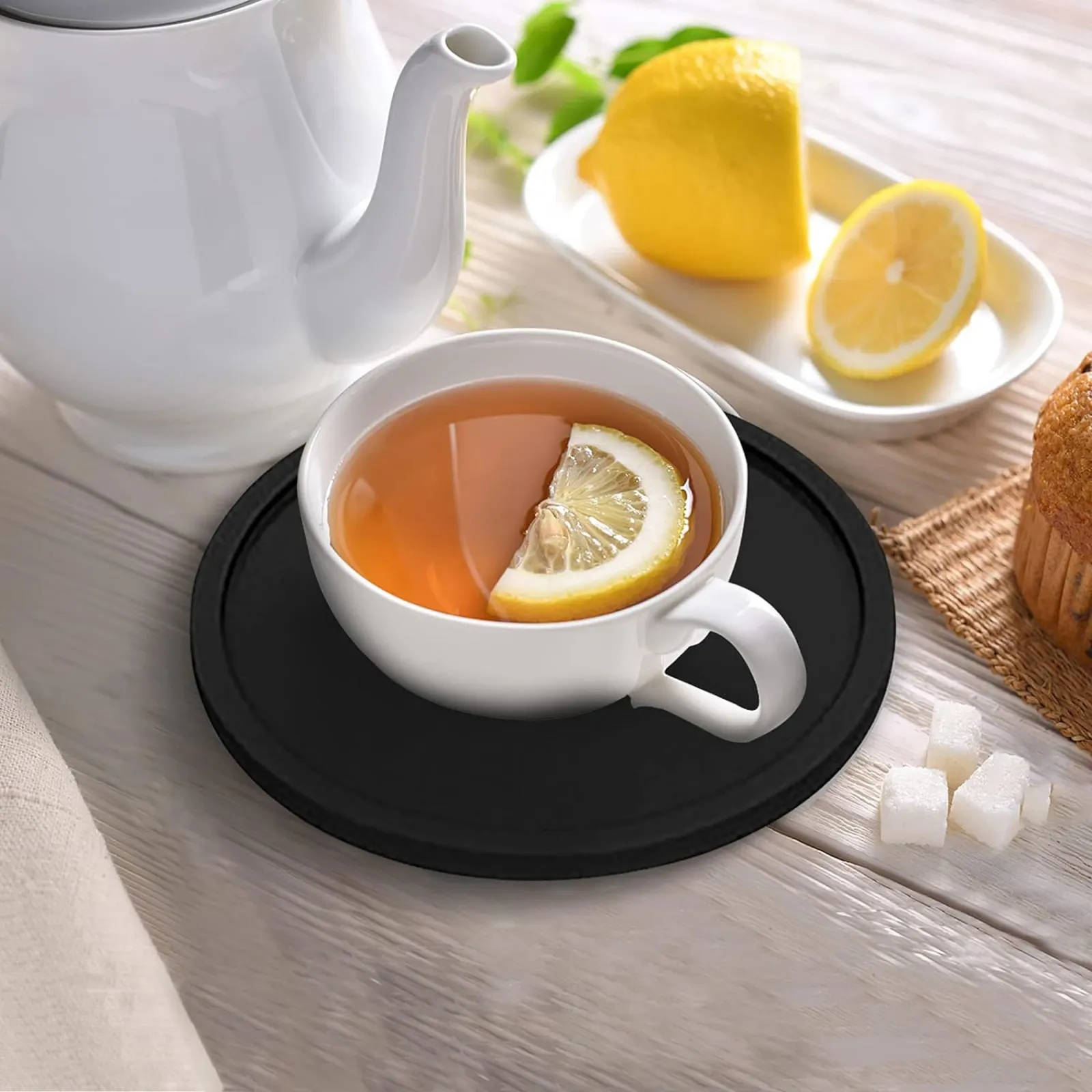 Sous-verres en silicone en situation de réception
