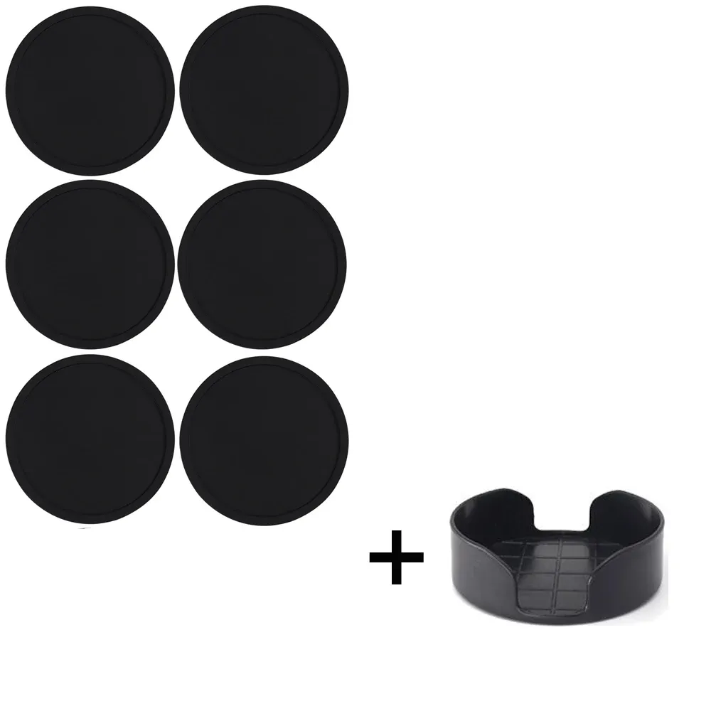 Sous-verres en silicone avec support, pour boissons chaudes ou froides, antidérapants et antiadhésifs 13