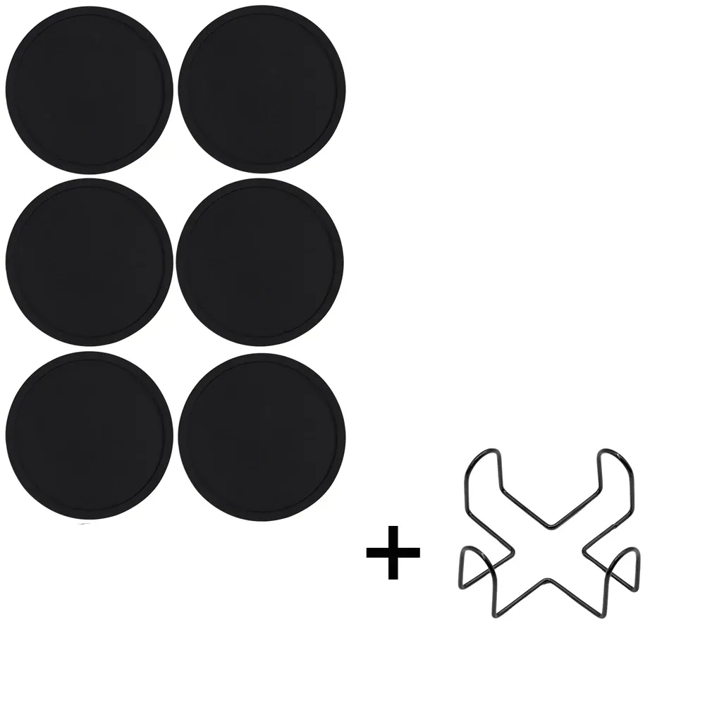 Sous-verres en silicone avec support, pour boissons chaudes ou froides, antidérapants et antiadhésifs 7