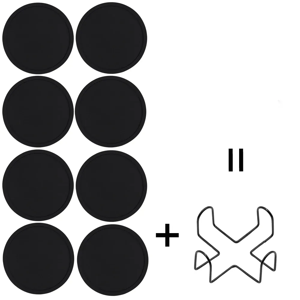 Sous-verres en silicone avec support, pour boissons chaudes ou froides, antidérapants et antiadhésifs 8