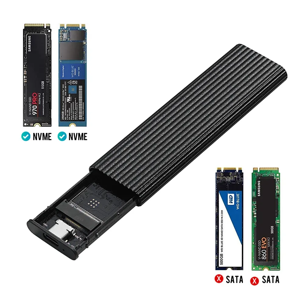 Boîtier SSD M.2 NVMe en aluminium avec connectique Type-C