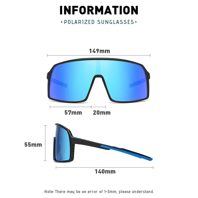 Lunettes de soleil polarisées photochromiques à grande monture, protection UV400, pour hommes et femmes, monture TR90 6