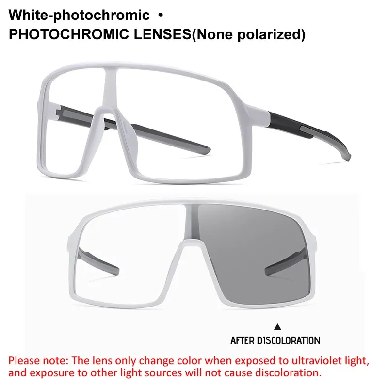 Lunettes de soleil polarisées photochromiques à grande monture, protection UV400, pour hommes et femmes, monture TR90 7