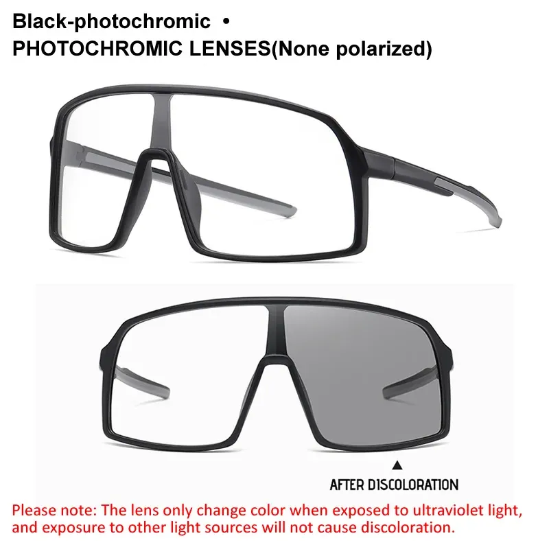 Lunettes de soleil polarisées photochromiques à grande monture, protection UV400, pour hommes et femmes, monture TR90 8