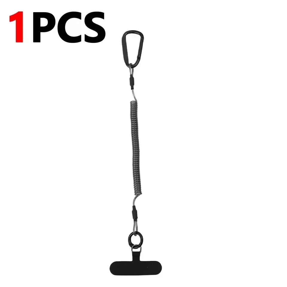 Cordon de sécurité rétractable pour téléphone avec patch adhésif, bracelet de poignet et mousqueton porte-clés 9
