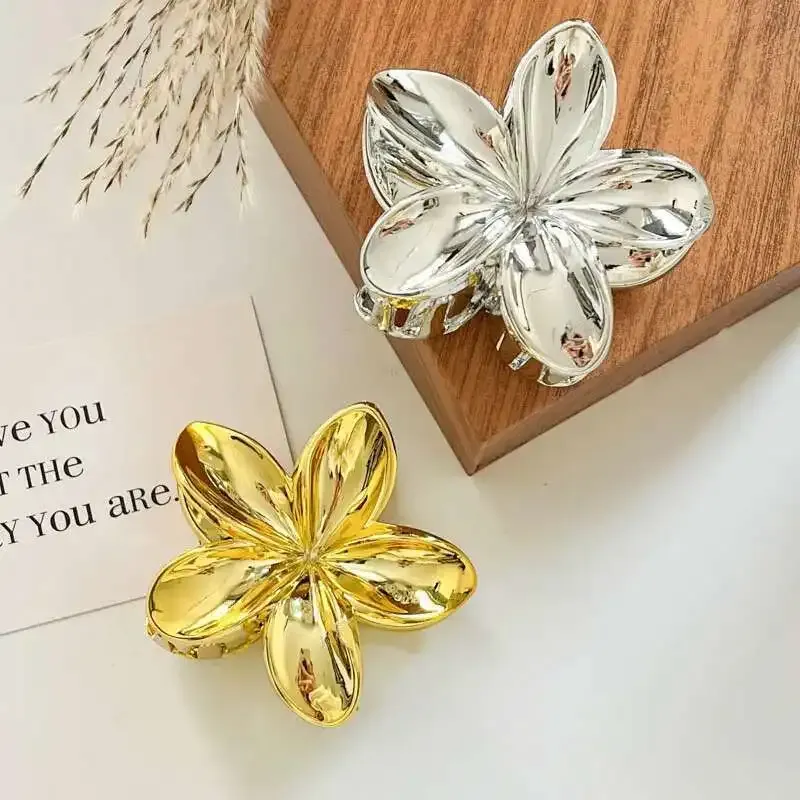 Pince à cheveux géométrique en métal, accessoire tendance