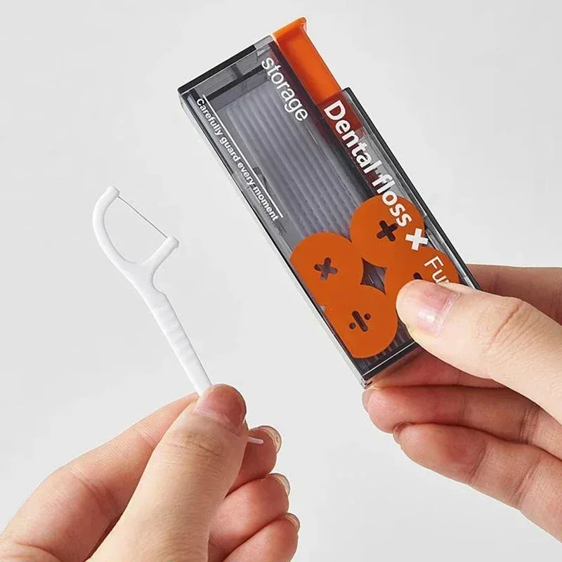 Distributeur de fil dentaire portable avec 10 recharges, organisateur à éjection automatique, soins bucco-dentaires, fil dentaire jetable à pression 5
