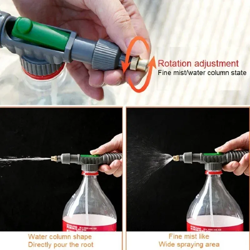 Pulvérisateur de jardinage, bouteille à eau, arrosoir haute pression à tête de pulvérisation manuelle réglable 2