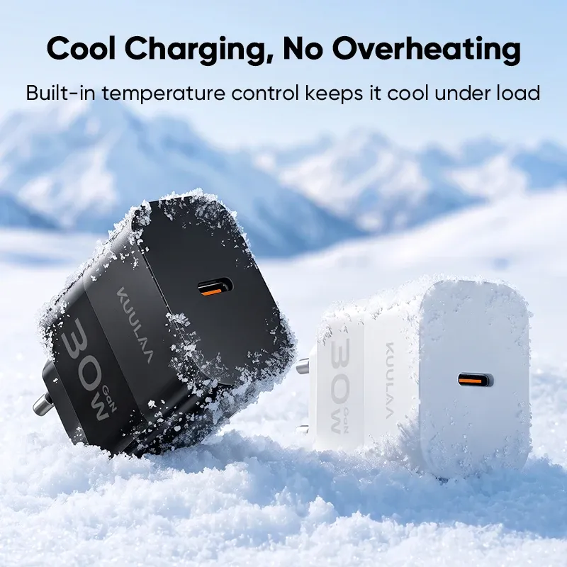 Chargeur rapide KUULAA Mini 30 W USB-C PD QC 3.0 pour iPhone, Samsung Galaxy et iPad 6